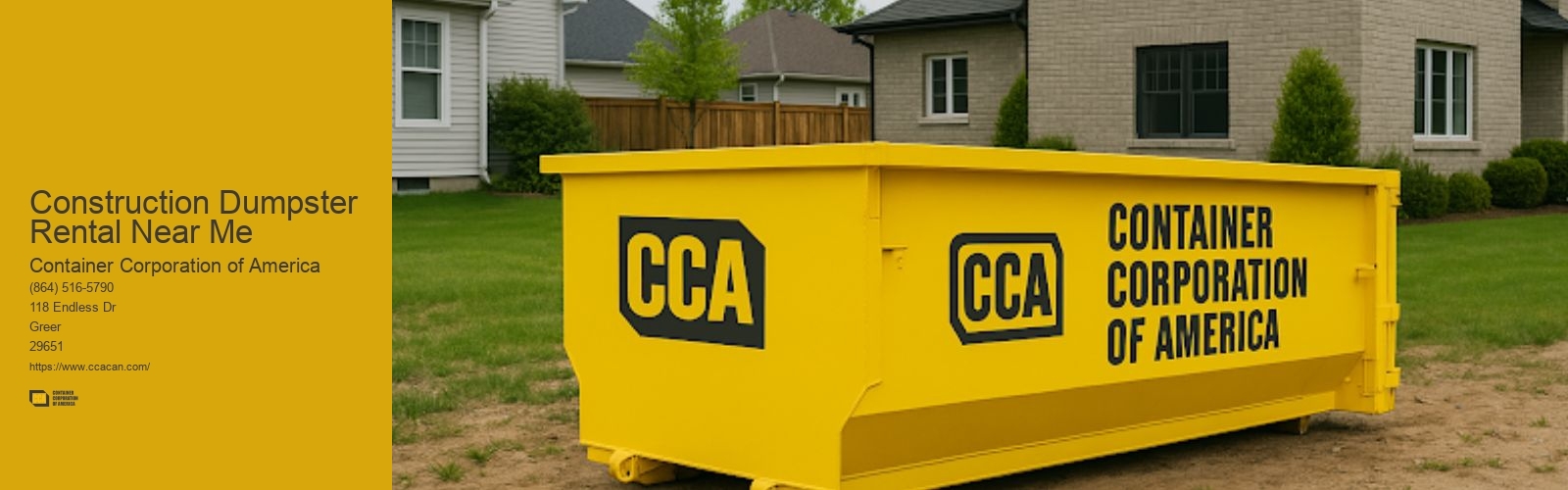 Construction Dumpster Rental Near Me